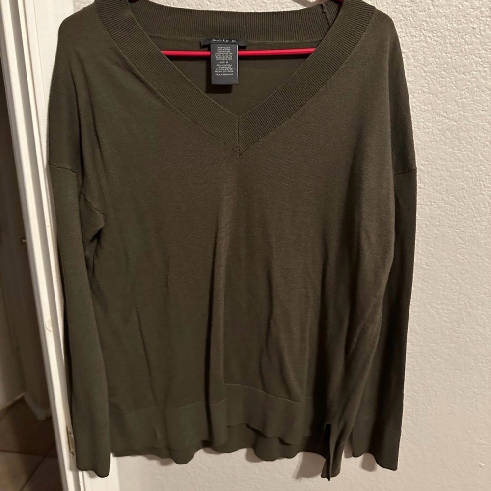 Olive V-Neck Sweater
